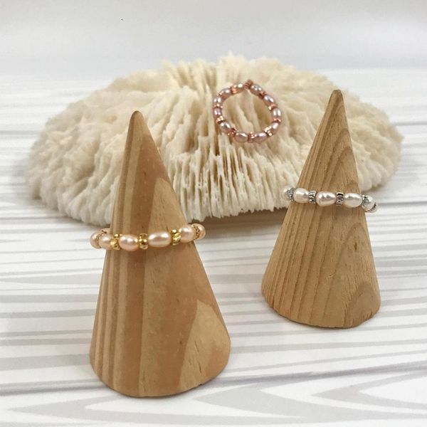 

love ring momiji jewelry freshwater pear gothic beaded rings for the women charm natural stone halloween gifts adjustable, Slivery;golden