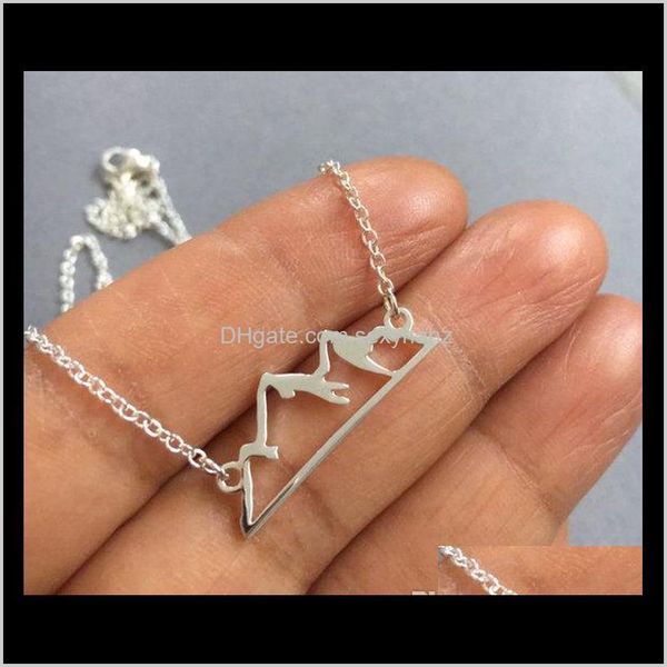 

pendant necklaces & pendants jewelry drop delivery 2021 10pcs geometric snowy mountain range necklace colorado wasatch alpine nature hiki, Silver