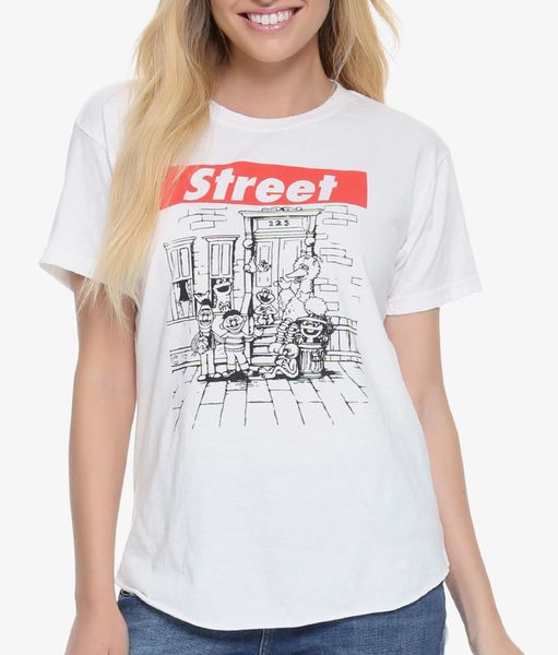 

sesame street street wear girls women's t-shirt new official & licensed, White;black