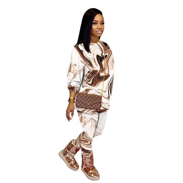 

women's two piece pants wholesale s-5xl 2-piece casual set 2021 autumn/spring lady long full sleeve pullover tees elastic waist, White