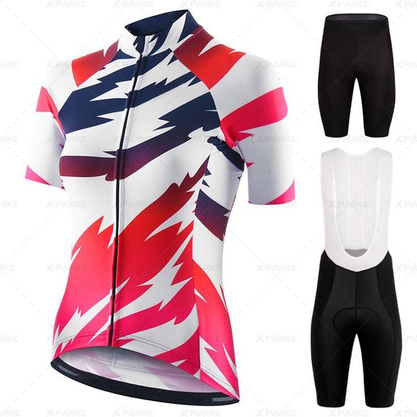 

pro cycling clothing women's suit team mountain bike anti-uv bicycle wear bib short sleeve jersey set racing sets, Black;blue