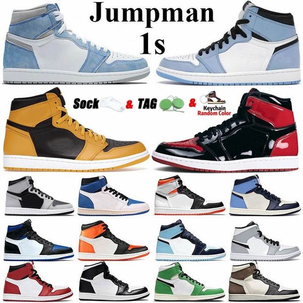 

sport boots jorden 1 basketball shoes jodan 1s jumpman university blue pollen mocha off travis white union mens sneakers womens sports train, Black