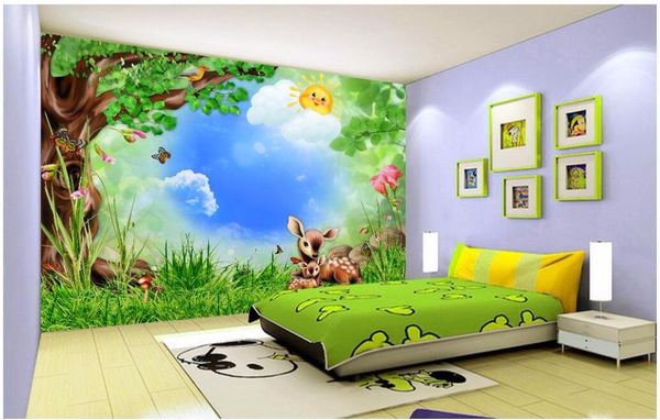 

wallpapers custom mural po 3d room wallpaper forest tree cartoon animal children's painting wall murals for 3 d