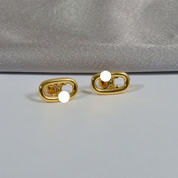 

2021 new designer celi's arc de oval earrings with style and versatile personality, Golden