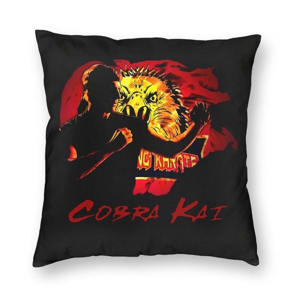 

eagle fang karate square pillow case polyester cushions for sofa cobra kai kid judo dojo daniel 45*45cm pillowcase cushion/decorative