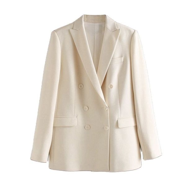 

women solid double breasted female long sleeve elegant jacket ladies business blazer formal suits 3l66 210416, Black