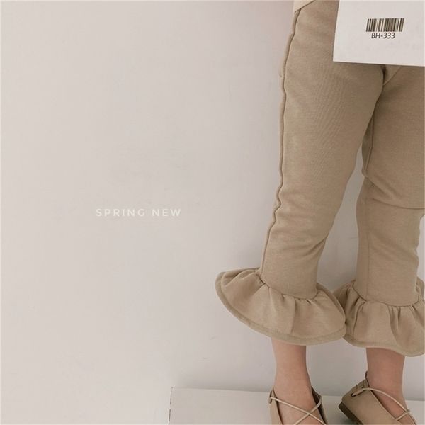 

spring arrival girls fashion flare pants kids korean design cotton trousers 210528, Blue