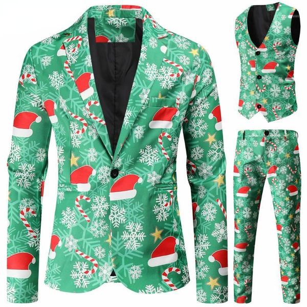 

men's suits & blazers ( jacket + pants vest ) fahion christmas adults xmas fancy dress male suit blazer trousers waistcoat high quality, White;black