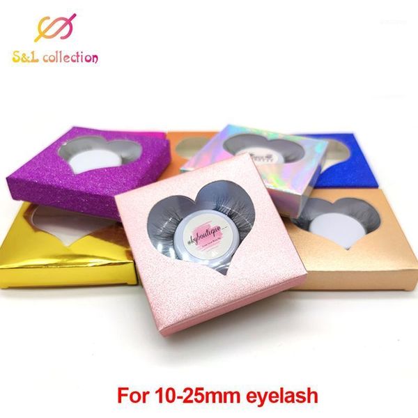 

30pcs colorful false eyelashes packaging box fake 3d mink lashes boxes faux cils strip case heart eyelash box1