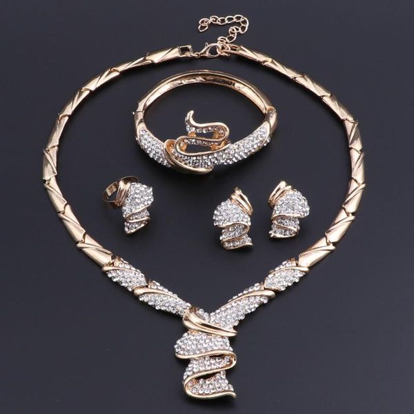 

earrings & necklace oeoeos jewelry sets for women nigerian african beads set gold color wedding luxury dubai, Silver