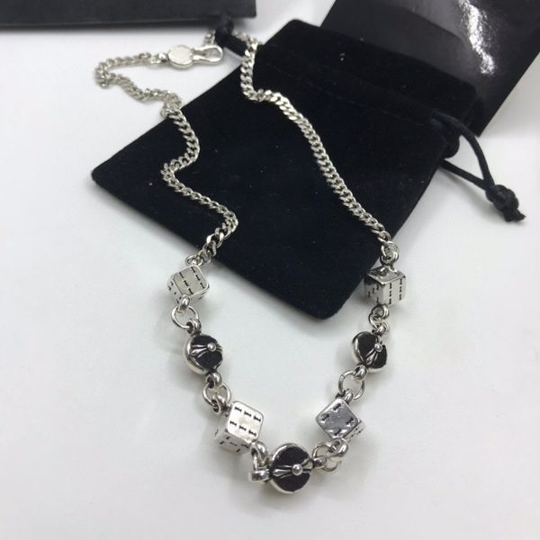 

new fashion dice cross pendant necklaces for mens and women trend personality punk cross style lovers gift hip hop jewelry with box nrj, Silver