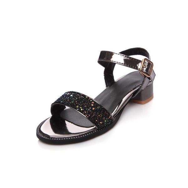 

oversized personalized sequin sandals high heels women shoes woman summer ladies, Black