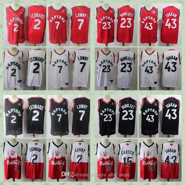 

2020 mens youth kids torontoraptorsjersey pascal 43 siakam authentic kyle 7 lowry stitched fred 23 vanvleet basketball jersey, Black;red