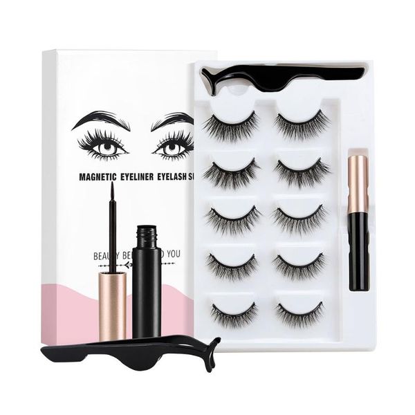

false eyelashes pairs 3d magnetic mink mascara set lashes with clip soft eyelash extension makeup kit