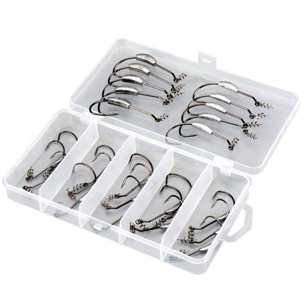 

pieces of crank hook set lure bait wide belly with lead fishing soft fish hooks