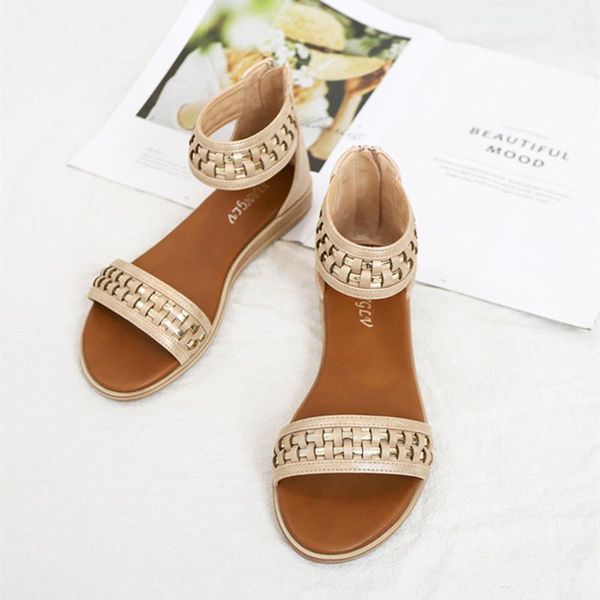 

sandals women shoes summer flat ladies comfort 2021 beach casual plus size female, Black