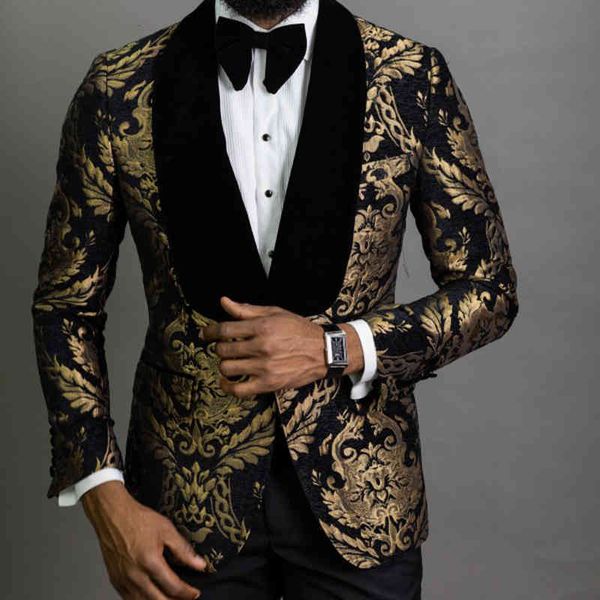 

men's suits & blazers 2 black jacquard men's prom slim cut shawl veet lapel bridegroom wedding fashion, White;black