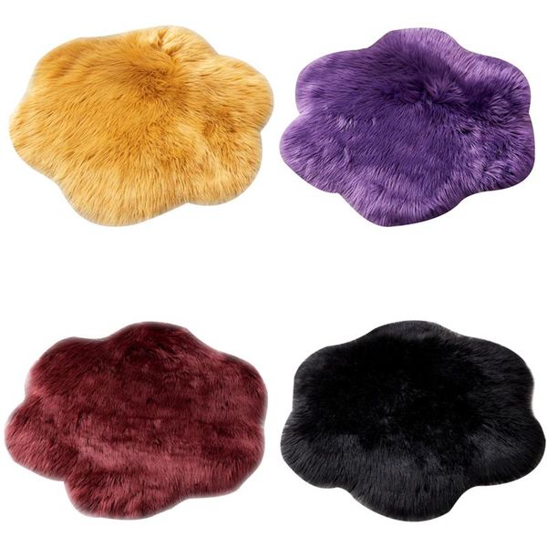 

carpets floor mat, solid color household plush carpet decorative cloth footcloth for bedroom living room
