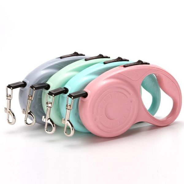 

dog collars & leashes 5m long durable leash automatic retractable nylon lead extension puppy walking running roulette for dogs