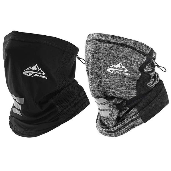 

protection ice silk face cover breathable neck tube outdoor sports bandana scarf windproof hiking gaiter cycling caps & masks, Black