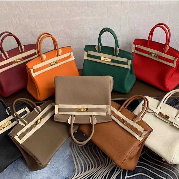 

bag litchi real leather bag togo leather lock handbag