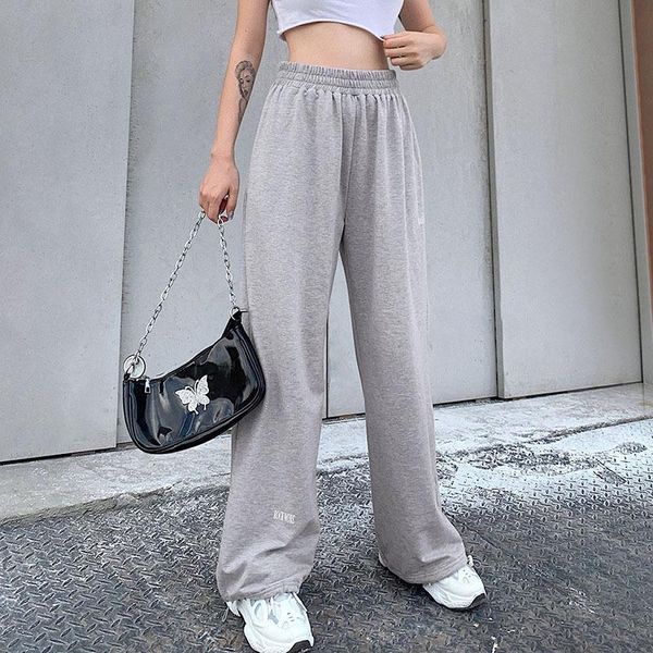

women's pants & capris summer street hipster fashion high waist drawstring feet fall loose thin womens sports long trousers all-match -, Black;white