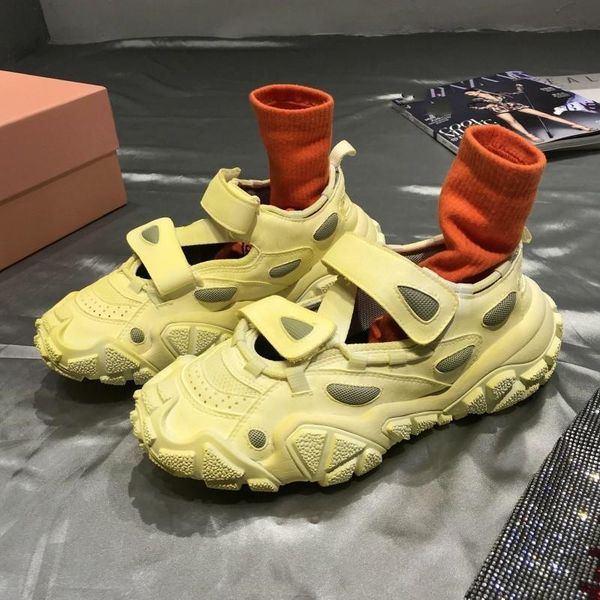 

dress shoes 2021 designer vintage women platform casual hollow out hook loop joggers sneakers genuine leather streetwear, Black