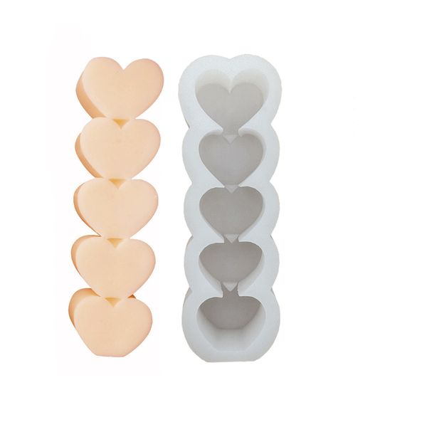 Strumenti artigianali Amore a forma di cuore Stampi per candele in silicone per opere d'arte fatte a mano Artigianato Sapone Caramelle Budino Gelatina Cioccolato XBJK2202