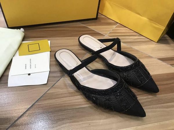 

slippers 2021 genuine leather summer boots women lady luxury shoes designers, Black