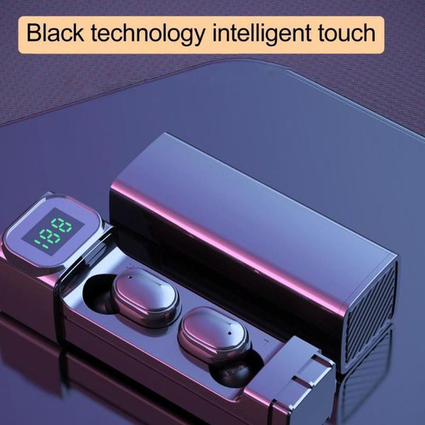 

headphones & earphones bqc-01 wireless waterproof earphone intelligent digital display stereo inear bluetooth-compatible 5.1 headset earbuds