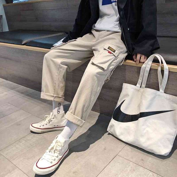 

men's pants leisure cotton casual male trousers active elastic harem hip hop black/khaki color joggers sweatpants s-2xl 456q