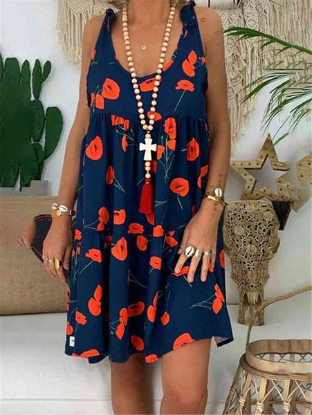 

fashion casual large size womens dress printed wild sleeveless, Black;gray
