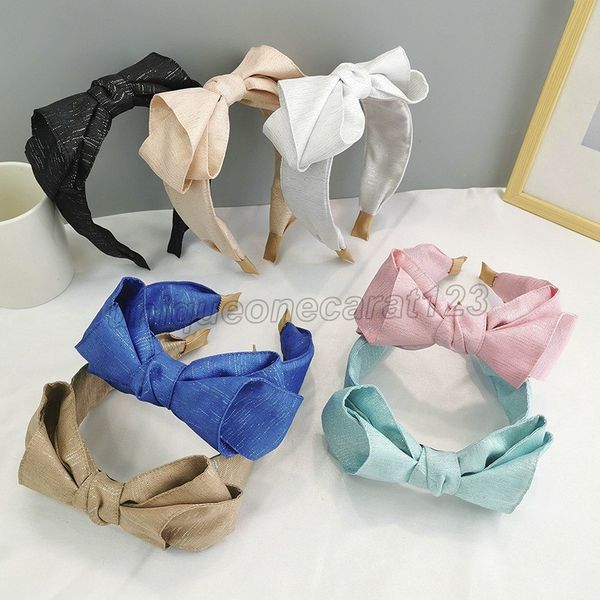 

2021 vintage chic bright cloth bow headbands bezel hairband women clips hair accessories headband opaska do wlosow bandeau femme diademas, Silver