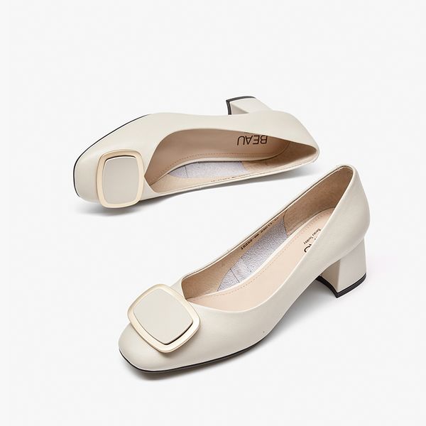 

dress shoes pumps genuine cow leather square toe shoes with metal buckle decoration shallow slip on for women handmade 15332, Black