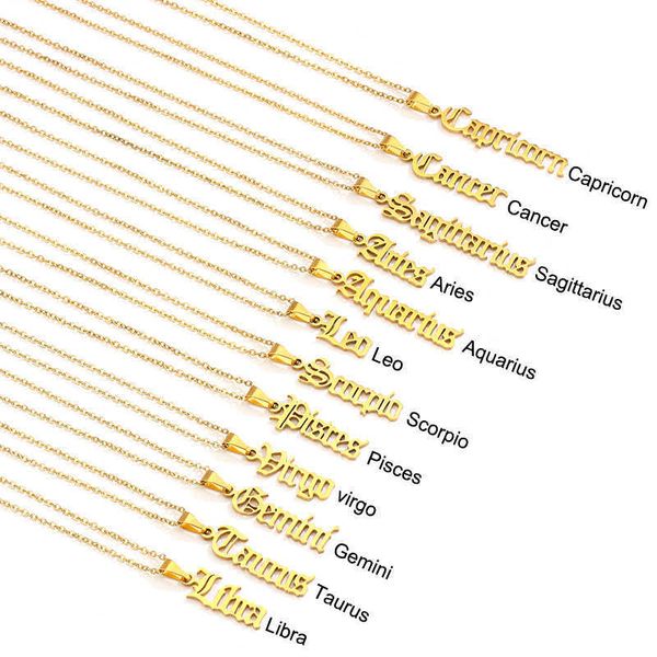 

new stainless steel 12 constellations necklace, Silver