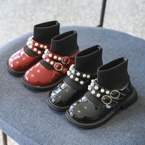 

boots children knit socks knitted sock girl casual kids autumn baby girls short rhinestone princess soft 2021, Black;grey