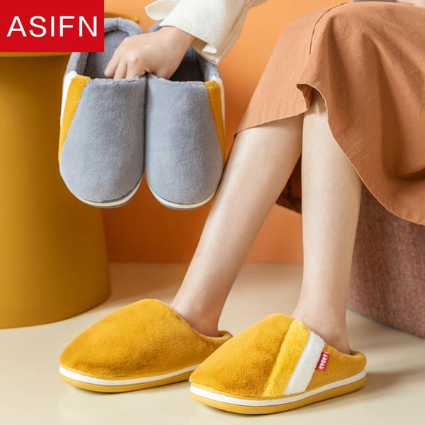 

fashion winter fur slippers women men cotton mules ladies house indoor soft bottom non-slip home warm plush, Black