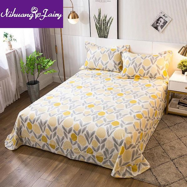 

sheets & sets pure cotton bed linen single piece thick non-slip double skin-friendly sheet 1.5m bedding 100%