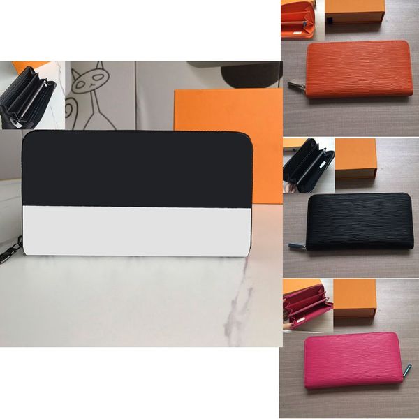 

lady designer wallet men wallets leather women m60017 zipper long coin purses woman large capacity pattern colorful plaid korean fashion pur, Red;black