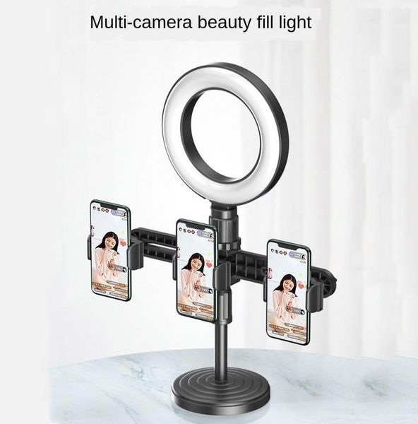 

cell phone mounts & holders mobile holder with fill light for multi occasions adjustable height manually non-slip silicone mat strong compat
