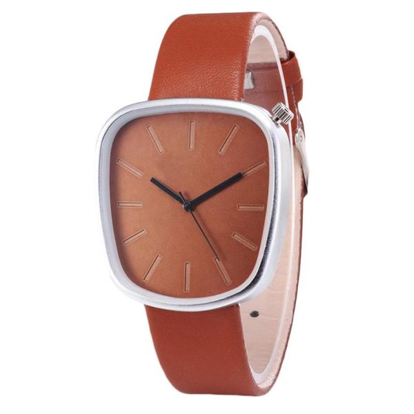 

wristwatches casual couple watch unisex, Slivery;brown