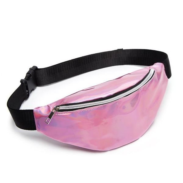

women waist packs pvc bags fanny pack female belt bag laser chest phone pouch shoulder
