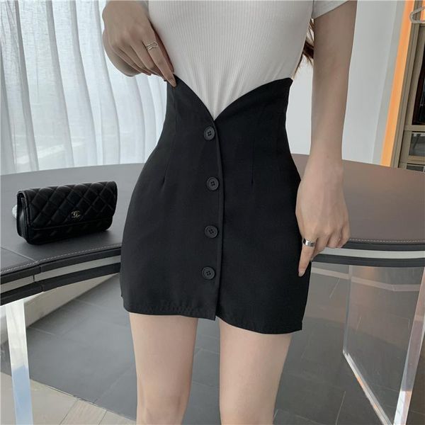 

skirts office lady a-line mini black womens summer korean fashion casual all match high waist jupe femme roupas femininas