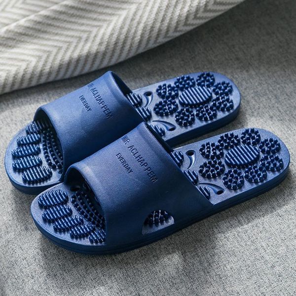 

slippers non slip women massage summer fashion indoor outdoor flip flops woman shoes beach bathroom slipper men slide, Black