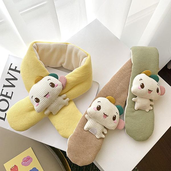 

scarves children's scarf female autumn and winter baby girl korean boy cute warm neck cover 70*8cm, Blue;gray