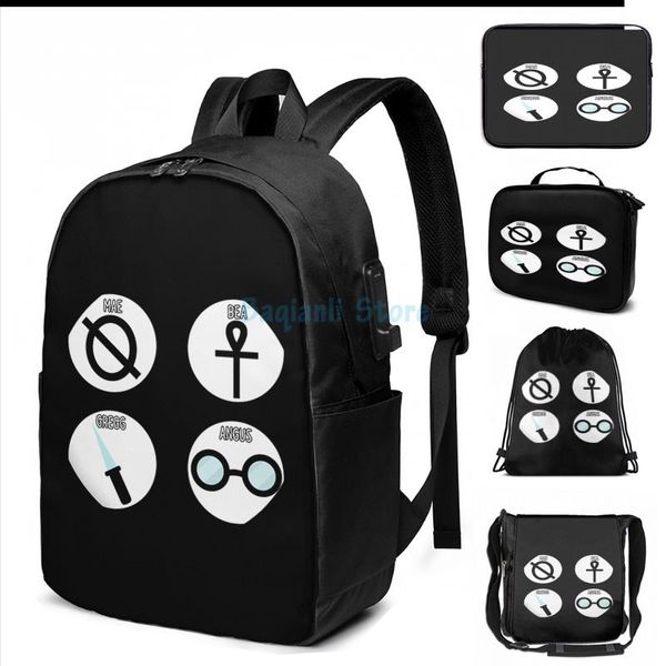 

backpack funny graphic print night in the woods - sings usb charge men school bags women bag travel laptop