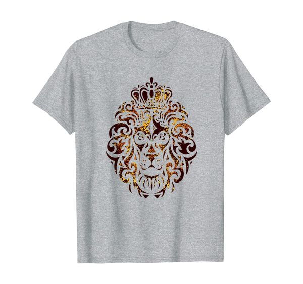 

gold king lion jungle king crown funny gifts t-shirt, White;black