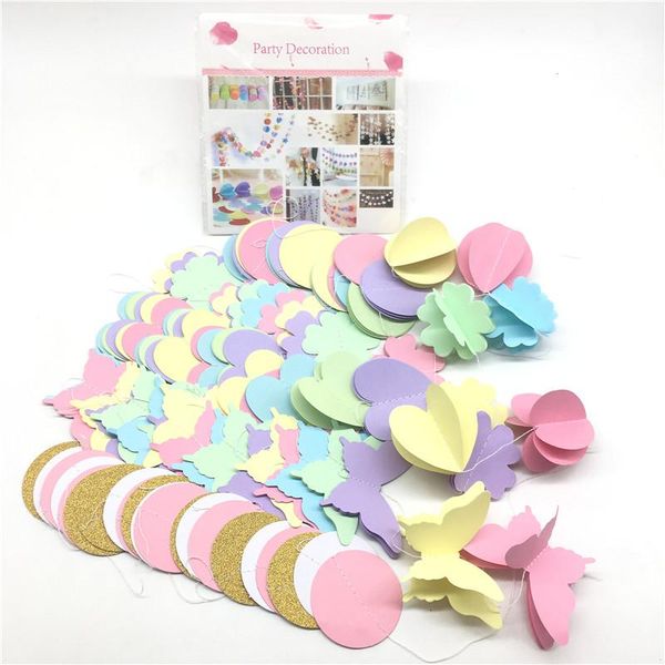 

other arts and crafts 1bag/lot 3d paper garland 2meter party backdrops wedding decorations wall diy craft chrismas birthday supplies