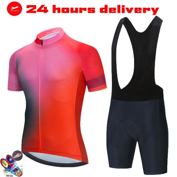 

pro team cycling jersey short sleeve summer men's road bib gel shorts kits ropa de hombre raphaing racing sets, Black;blue