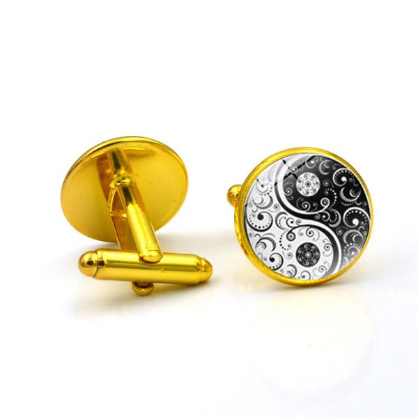 18mm moda manguito artesanal link atacado yinyang presentes cabochão bruxaria de alta qualidade cufflink jóias